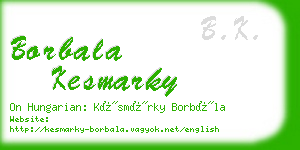 borbala kesmarky business card